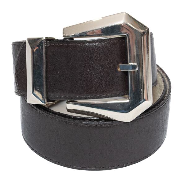 Christian Dior Dark Brown Leather Belt Size M/L - Picture 1 of 8